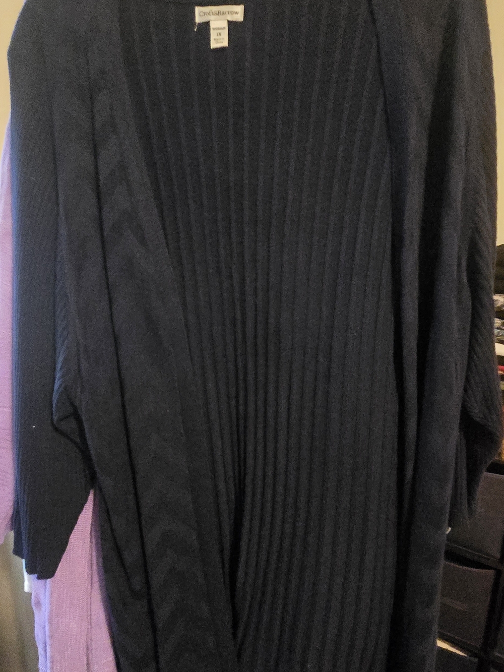 croft & barrow Navy Blue Ribbed  Sweater